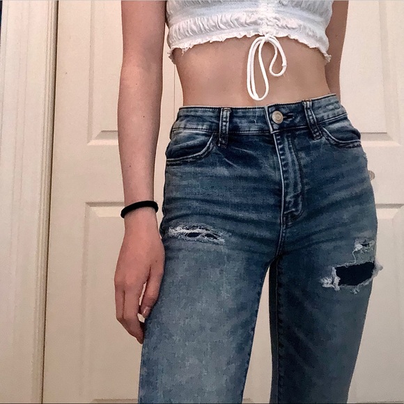 Acid Wash Distressed Skinny Jeans - Picture 2 of 5